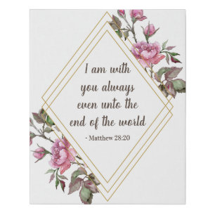 With You Always Verse Faux Canvas Print