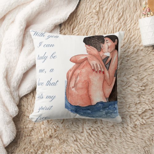 With you I can truly be me Throw Pillow