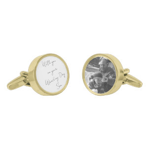 With You On You Wedding Day Son Photo Cufflinks