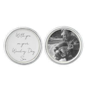 With You On You Wedding Day Son Photo Cufflinks