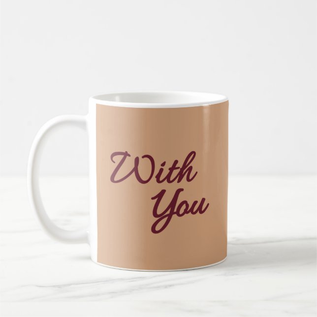 With You – Romantic Minimal Couple Illustration Coffee Mug (Left)