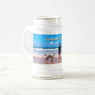 With Your Pet Photo Beer Stein Gift Custom Text