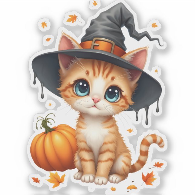 Withch Kitty  Sticker (Front)