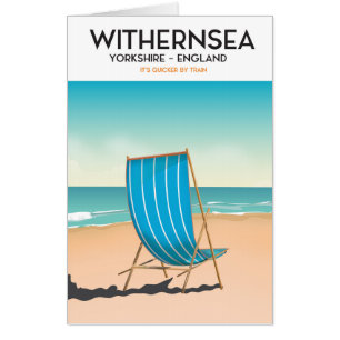 Withernsea, yorkshire,beach poster, travel print card
