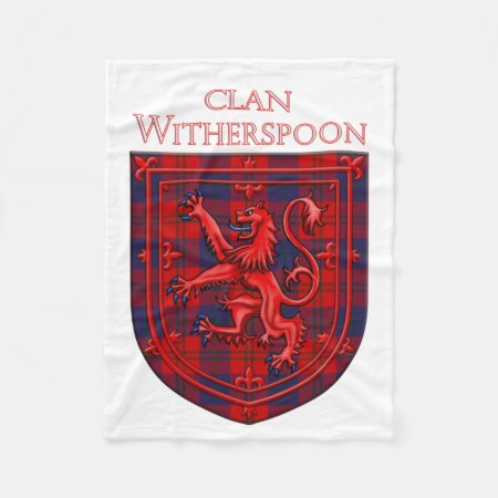 Witherspoon Tartan Scottish Plaid Lion Rampant Fleece Blanket