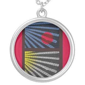 Within Reach (red) Silver Plated Necklace by Frommeto at Zazzle