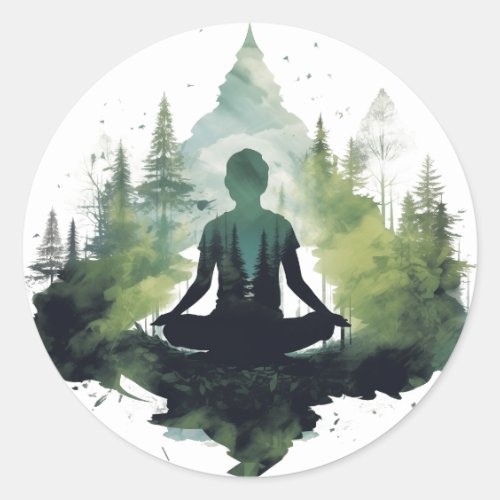 Within the Silence | Forest Meditation Classic Round Sticker