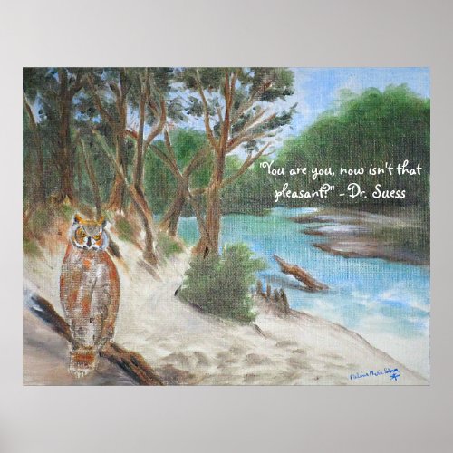 Withlacoochee River Oil Paiting with Owl Poster