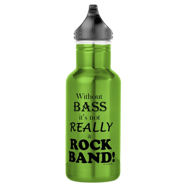 Without Bass - Rock Band Stainless Steel Water Bottle (Right)