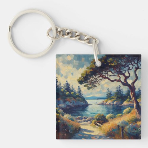 Without Company in Hornby _ Impressionist Painting Keychain
