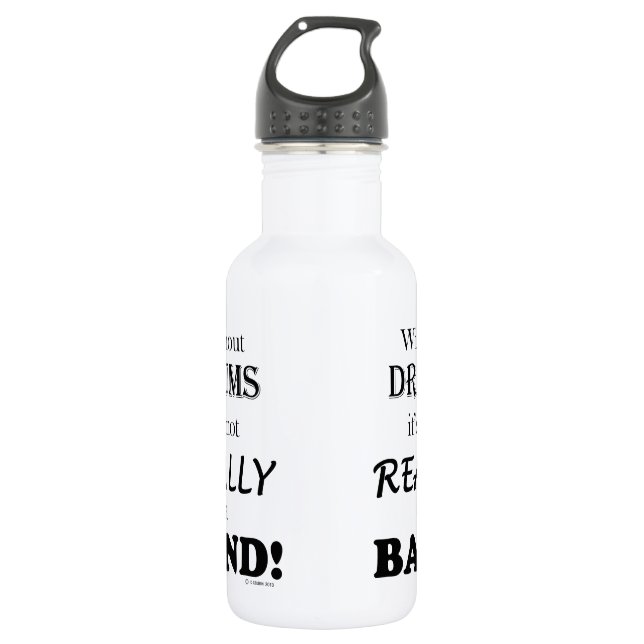 Without Drums - Band Stainless Steel Water Bottle (Front)