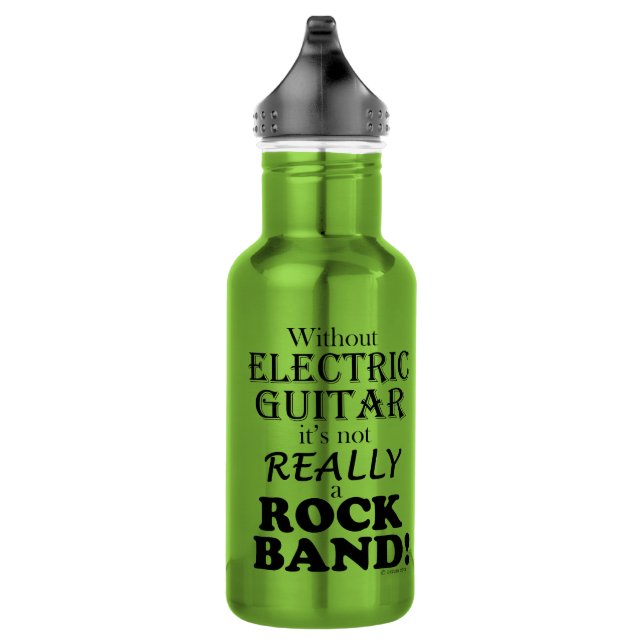 Without Electric Guitar - Rock Band Stainless Steel Water Bottle (Right)