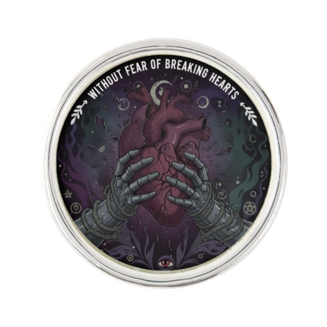 Without Fear of Breaking Hearts Lapel Pin (Front)