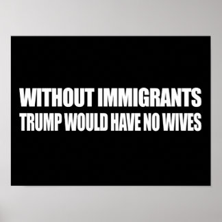 Without Immigrants Trump would have no wives - - . Poster