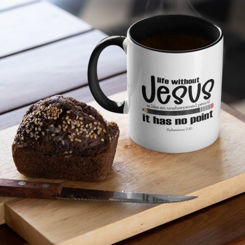 WITHOUT JESUS THERES NO POINT Christian Quote Mug