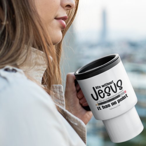 WITHOUT JESUS THERES NO POINT Christian Quote Travel Mug