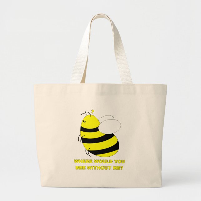Without Me Large Tote Bag (Front)