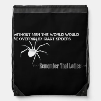 "Without Men" Stringbag Inverted - Funny Quote Drawstring Bag