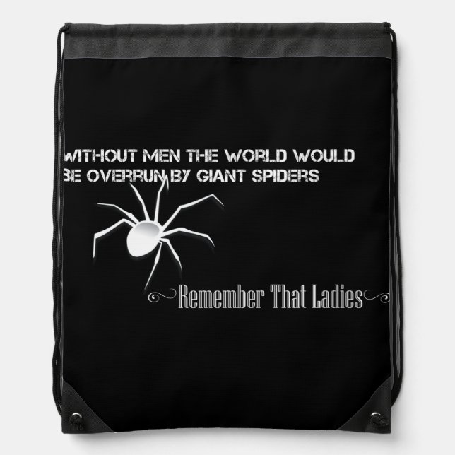 "Without Men" Stringbag Inverted - Funny Quote Drawstring Bag (Front)