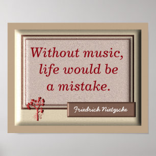 Without Music II - Nietzsche Quote - Print