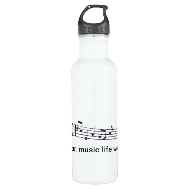 Without music, life would Bb Water Bottle (Front)