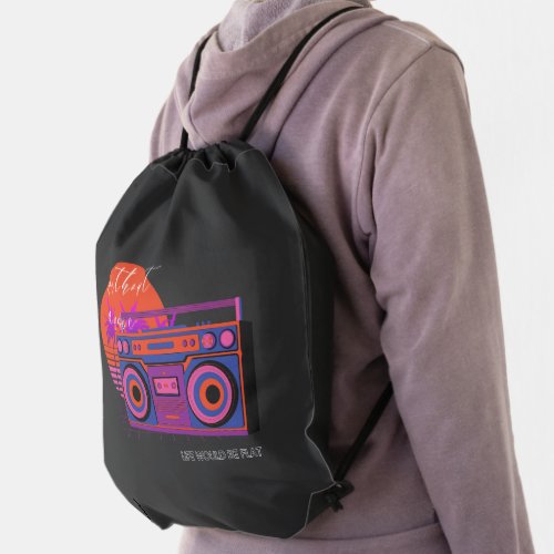 Without Music Life Would Be Flat Funny Music Gift Drawstring Bag