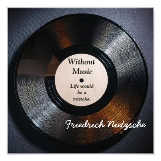 Without Music - Nietzsche quote - art print