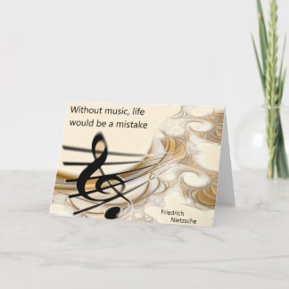 Without Music Nietzsche Quote Greeting Card