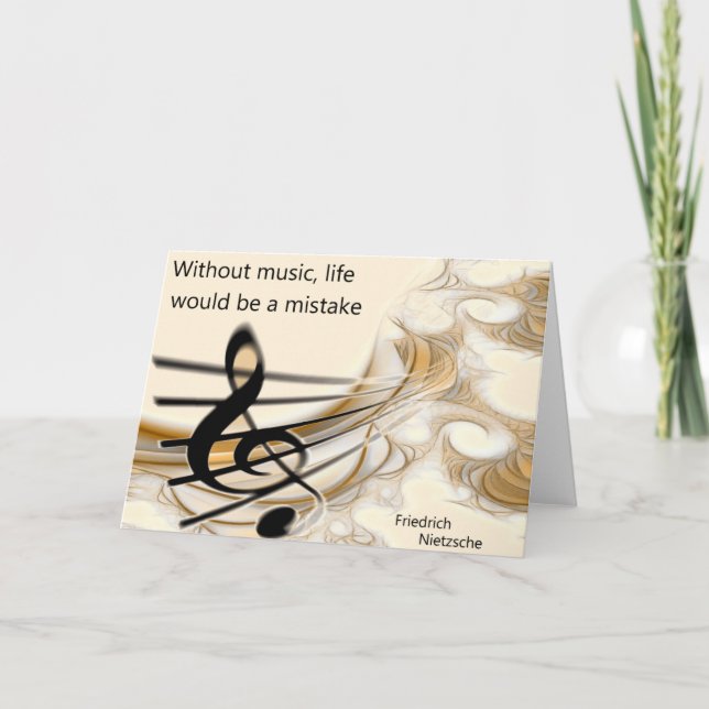 Without Music Nietzsche Quote Greeting Card (Front)