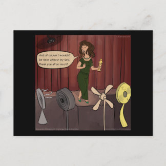 Without My Fans Punny Comic Postcard