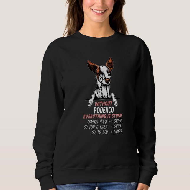 without Podenco dog everything is stupid Premium Sweatshirt (Front)