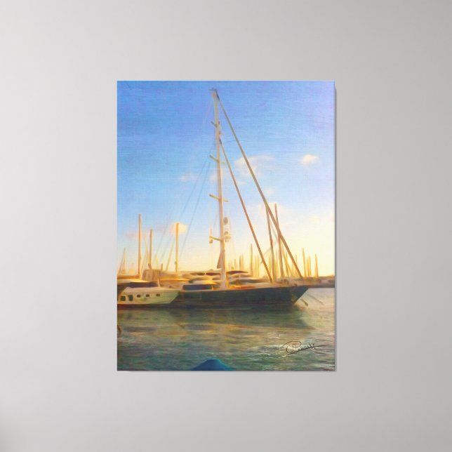 Without Sails Sunny Day Sea Beach Israel Herzlia Canvas Print (Front)