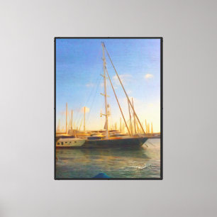 Without Sails Sunny Day Sea Beach Israel Herzlia Canvas Print