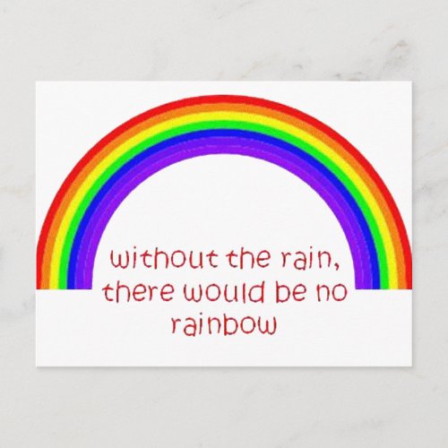 Without The Rain There Would Be No Rainbow Postcard