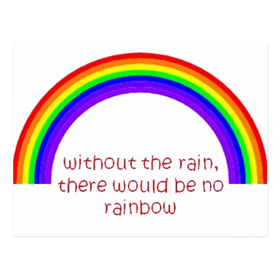 Without The Rain There Would Be No Rainbow Postcard