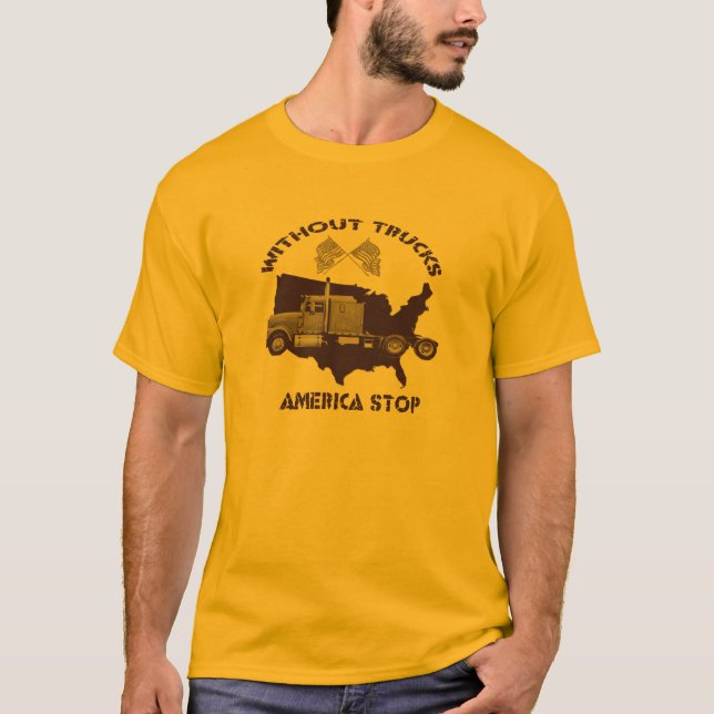 Without Trucks America Stop T-Shirt (Front)