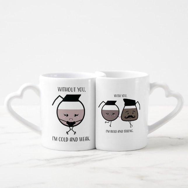 Without You Coffee Love Coffee Mug Set (Front Nesting)