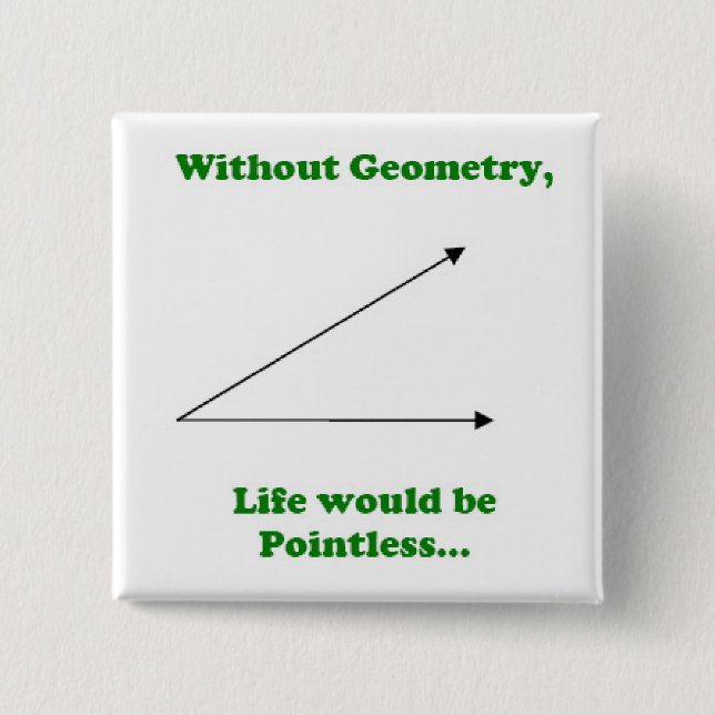 Withouth Geometry, Life would be Pointless. Button (Front)