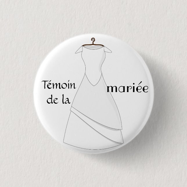 Witness Badge of the bride Pinback Button (Front)