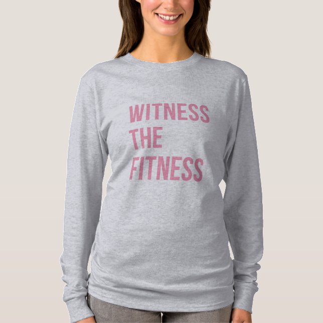 Witness The Fitness Gym Quote Black Pink T-Shirt (Front)