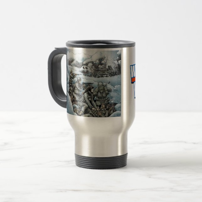 Witness to War travel mug (Front Left)
