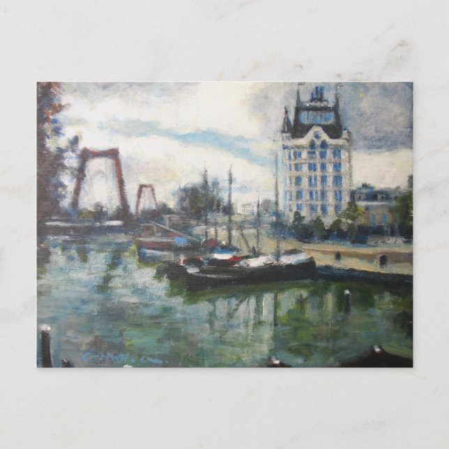 Witte Huis White House Rotterdam Fine-Art Painting Postcard (Front)