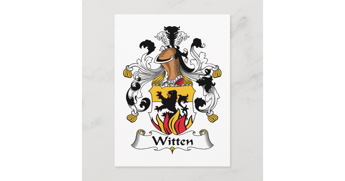 Witten Family Crest Postcard Zazzle