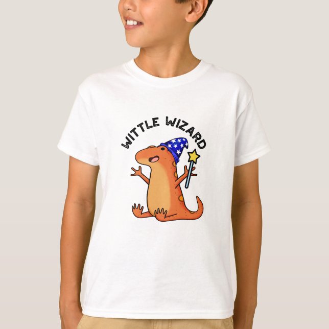 Wittle Wizard Funny Lizard Pun  T-Shirt (Front)