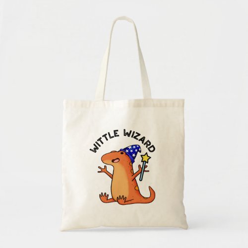 Wittle Wizard Funny Lizard Puns Tote Bag