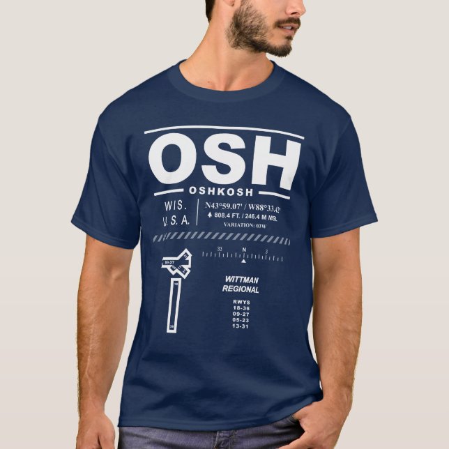 Wittman Regional Airport OSH T-Shirt (Front)