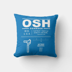 Wittman Regional Airport OSH Throw Pillow