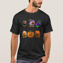 Witty Angry Creepy Birds Pumpkin Face Lanterns Hal T-Shirt