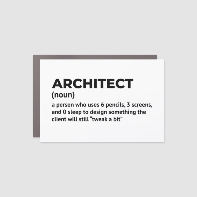 Witty Architect Definition Magnet (Front)