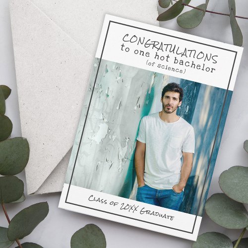 Witty Bachelor of Science Photo Graduation Party Invitation